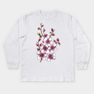 Cherry Blossom Flowers in Spring Kids Long Sleeve T-Shirt